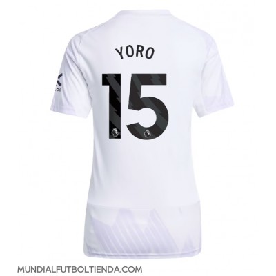 Camiseta Manchester United Leny Yoro #15 Segunda Equipación Replica 2025-26 para mujer mangas cortas Camiseta Manchester United Leny Yoro #15 Segunda Equipación Replica 2025-26 para mujer mangas cortas